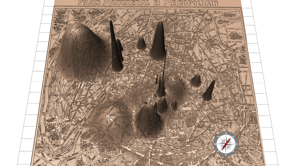 Figure 1: Z-axis map of Djuna Barnes’s Nightwood, set in Paris