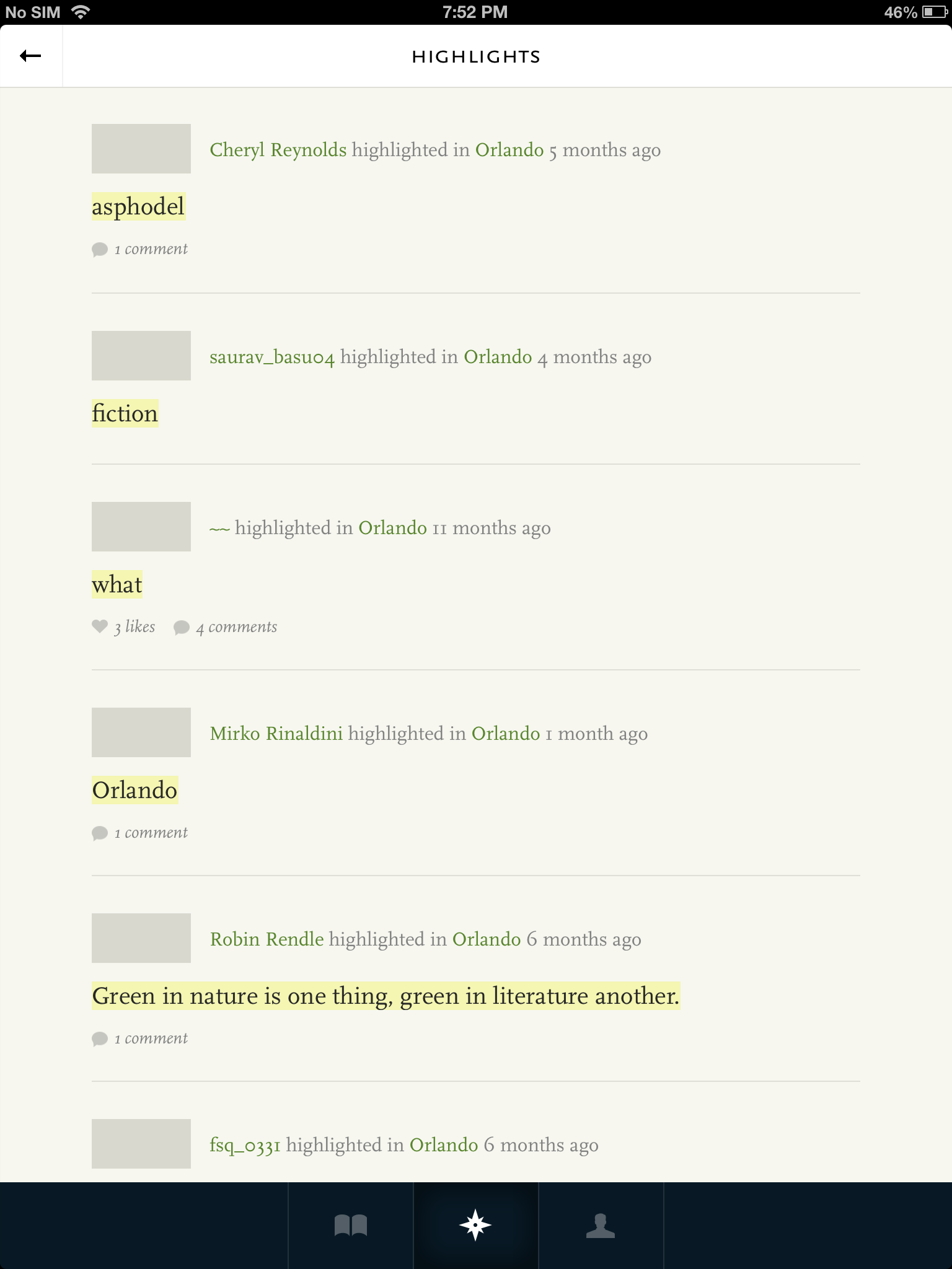 Figure 17: Highlights in Readmill