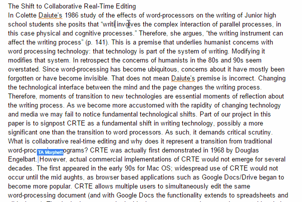 Figure 1: Demonstrates CRTE, as the authors simultaneously edit the paragraph above.