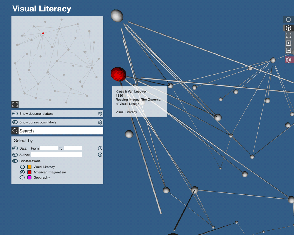 Figure 12: Application of design premises – default 3-D view of the interface, also known as “the model”