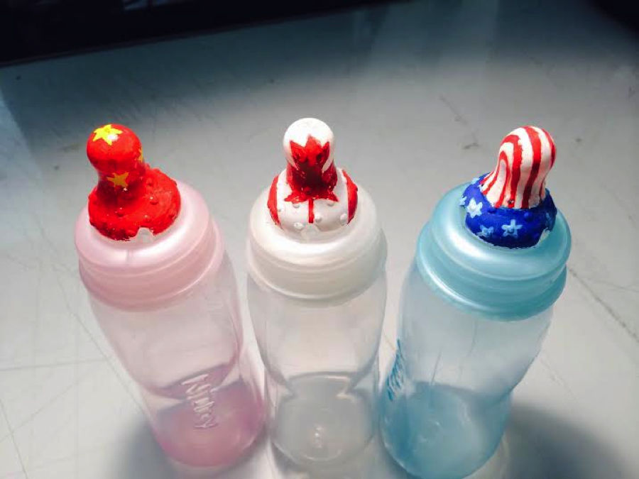 Figure 2: The next iteration of the nationalist baby bottle gets more personal, focusing the idea and removing some unwanted ambiguity.