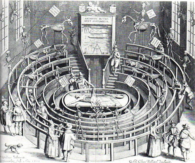 Figure 1. The anatomy theatre at Leiden University in the early seventeenth century.